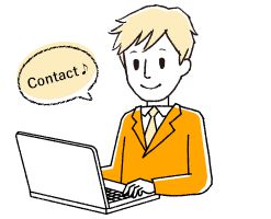 ノートパソコンを操作する男性のイラスト
